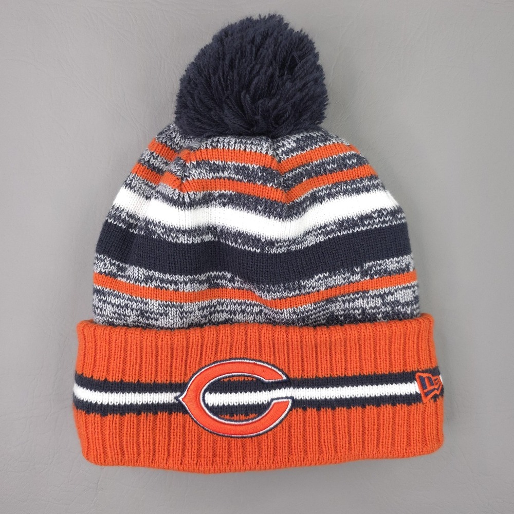 Chicago Bears Beanie Hat Mens Orange Football Player Issue Justin Jones New Era